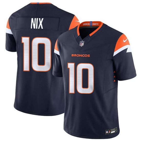 Men Denver Broncos 10 Bo Nix Navy 2024 Draft F U S E Alternate Vapor Limited Stitched Football Jersey Men Denver Broncos 10 Bo Nix Navy 2024 Draft F U S E Alternate Vapor Limited Stitched Football Jersey