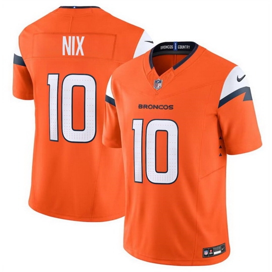 Men Denver Broncos 10 Bo Nix Orange 2024 Draft F U S E Vapor Limited Stitched Football Jersey Men Denver Broncos 10 Bo Nix Orange 2024 Draft F U S E Vapor Limited Stitched Football Jersey