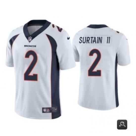 Men Denver Broncos #2 Patrick Surtain II 2021 NFL Draft White Vapor Untouchable Limited Stitched Jersey Men Denver Broncos #2 Patrick Surtain II 2021 NFL Draft White Vapor Untouchable Limited Stitched Jersey