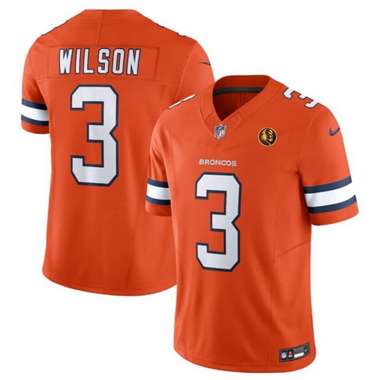 Men Denver Broncos 3 Russell Wilson Orange 2023 F U S E With John Madden Patch Vapor Limited Stitched Football Jersey Men Denver Broncos 3 Russell Wilson Orange 2023 F U S E With John Madden Patch Vapor Limited Stitched Football Jersey