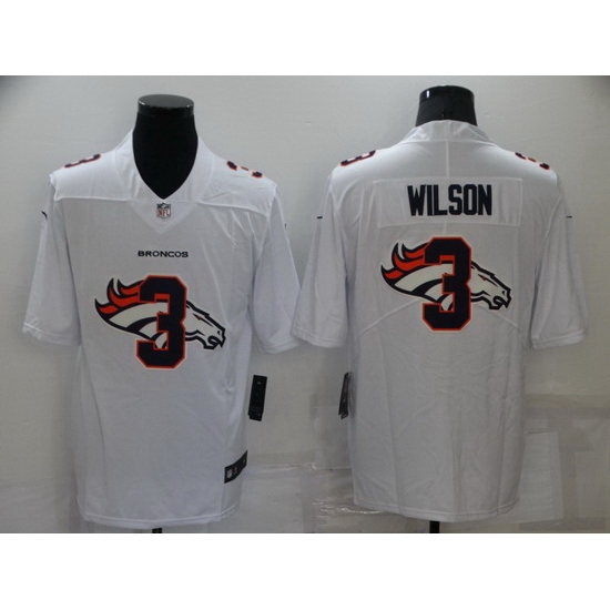 Men Denver Broncos 3 Russell Wilson White Shadow Logo Limited Stitched jersey Men Denver Broncos 3 Russell Wilson White Shadow Logo Limited Stitched jersey