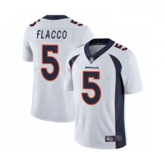 Men Denver Broncos 5 Joe Flacco White Vapor Untouchable Limited Player Football Jersey Men Denver Broncos 5 Joe Flacco White Vapor Untouchable Limited Player Football Jersey