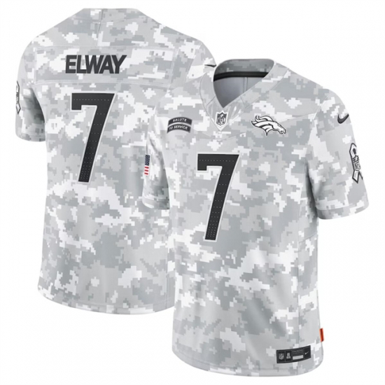 Men Denver Broncos 7 John Elway 2024 Arctic Camo Salute To Service Limited Stitched Football Jersey Men Denver Broncos 7 John Elway 2024 Arctic Camo Salute To Service Limited Stitched Football Jersey
