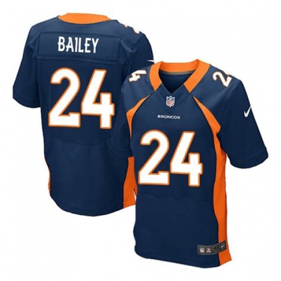 Men Nike Broncos #24 Champ Bailey Navy Blue Elite Jersey Men Nike Broncos #24 Champ Bailey Navy Blue Elite Jersey