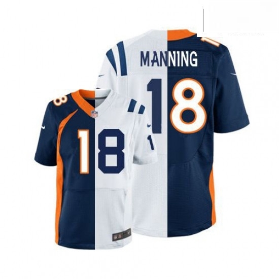 Men Nike Denver Broncos 18 Peyton Manning Limited OrangeRoyal Blue Split Fashion NFL Jersey Men Nike Denver Broncos 18 Peyton Manning Limited OrangeRoyal Blue Split Fashion NFL Jersey