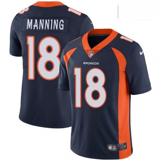 Men Nike Denver Broncos 18 Peyton Manning Navy Blue Alternate Vapor Untouchable Limited Player NFL Jersey Men Nike Denver Broncos 18 Peyton Manning Navy Blue Alternate Vapor Untouchable Limited Player NFL Jersey