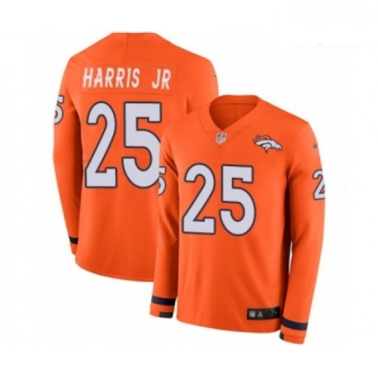 Men Nike Denver Broncos 25 Chris Harris Jr Limited Orange Therma Long Sleeve NFL Jersey Men Nike Denver Broncos 25 Chris Harris Jr Limited Orange Therma Long Sleeve NFL Jersey