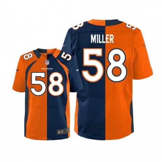 Men Nike Denver Broncos 58 Von Miller Elite OrangeNavy Split Fashion NFL Jersey Men Nike Denver Broncos 58 Von Miller Elite OrangeNavy Split Fashion NFL Jersey