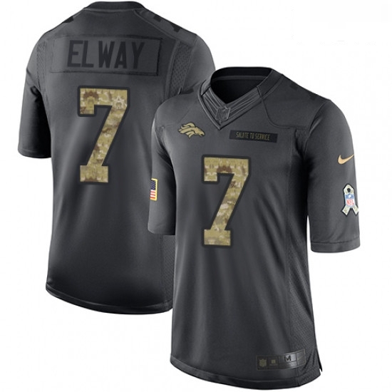 Men Nike Denver Broncos 7 John Elway Limited Black 2016 Salute to Service NFL Jersey Men Nike Denver Broncos 7 John Elway Limited Black 2016 Salute to Service NFL Jersey