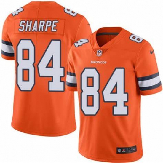 Men Nike Denver Broncos #84 Shannon Sharpe Orange Rush Limited Jersey Men Nike Denver Broncos #84 Shannon Sharpe Orange Rush Limited Jersey