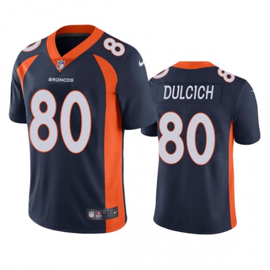 Men's Denver Broncos #80 Greg Dulcich Navy Vapor Untouchable Stitched Jersey Men's Denver Broncos #80 Greg Dulcich Navy Vapor Untouchable Stitched Jersey