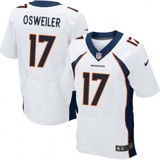 NEW Denver Broncos #17 Brock osweiler White Mens Stitched NFL New Elite Jersey NEW Denver Broncos #17 Brock osweiler White Mens Stitched NFL New Elite Jersey