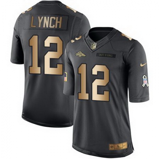 Nike Broncos #12 Paxton Lynch Black Mens Stitched NFL Limited Gold Salute To Service Jersey Nike Broncos #12 Paxton Lynch Black Mens Stitched NFL Limited Gold Salute To Service Jersey