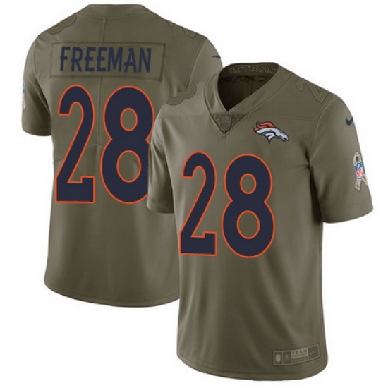 Nike Broncos #28 Royce Freeman Olive Mens Stitched NFL Limited 2017 Salute To Service Jersey Nike Broncos #28 Royce Freeman Olive Mens Stitched NFL Limited 2017 Salute To Service Jersey