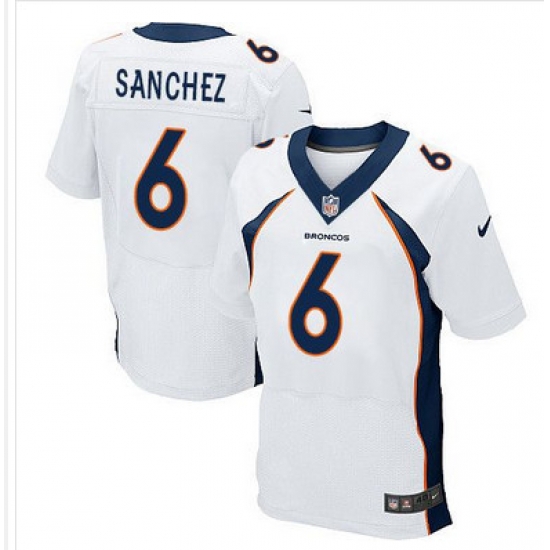 Nike Broncos #6 Mark Sanchez White Mens Stitched NFL New Elite Jersey Nike Broncos #6 Mark Sanchez White Mens Stitched NFL New Elite Jersey