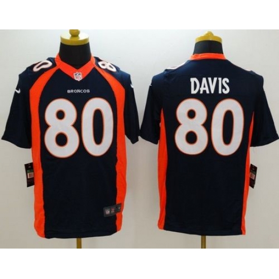 Nike Broncos #80 Vernon Davis Navy Blue Alternate Mens Stitched NFL New Limited Jersey Nike Broncos #80 Vernon Davis Navy Blue Alternate Mens Stitched NFL New Limited Jersey