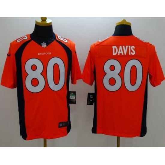Nike Broncos #80 Vernon Davis Orange Team Color Mens Stitched NFL New Limited Jersey Nike Broncos #80 Vernon Davis Orange Team Color Mens Stitched NFL New Limited Jersey