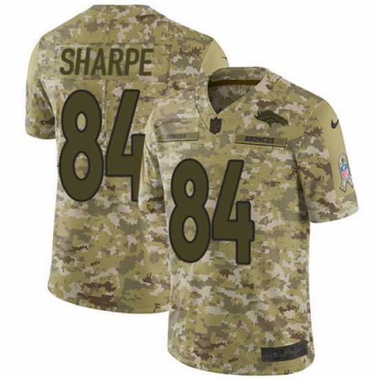 Nike Broncos #84 Shannon Sharpe Camo Mens Stitched NFL Limited 2018 Salute To Service Jersey Nike Broncos #84 Shannon Sharpe Camo Mens Stitched NFL Limited 2018 Salute To Service Jersey