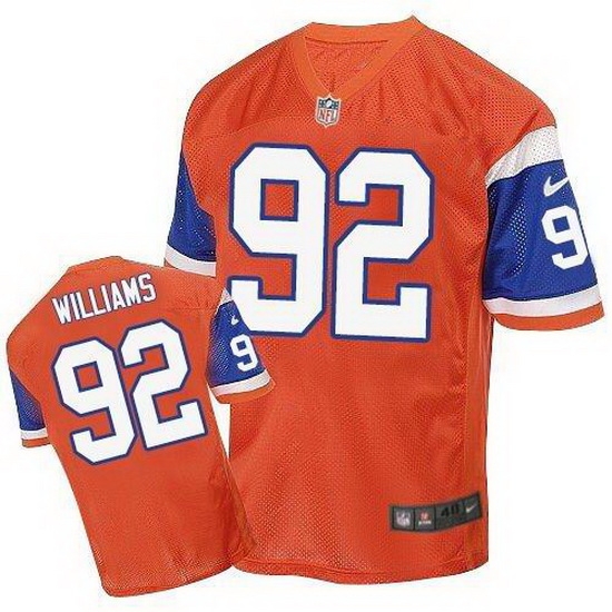 Nike Broncos #92 Sylvester Williams Orange Throwback Mens Stitched NFL Elite Jersey Nike Broncos #92 Sylvester Williams Orange Throwback Mens Stitched NFL Elite Jersey