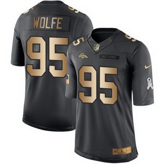 Nike Broncos #95 Derek Wolfe Black Mens Stitched NFL Limited Gold Salute To Service Jersey Nike Broncos #95 Derek Wolfe Black Mens Stitched NFL Limited Gold Salute To Service Jersey