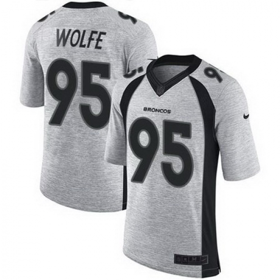 Nike Broncos #95 Derek Wolfe Gray Mens Stitched NFL Limited Gridiron Gray II Jersey Nike Broncos #95 Derek Wolfe Gray Mens Stitched NFL Limited Gridiron Gray II Jersey