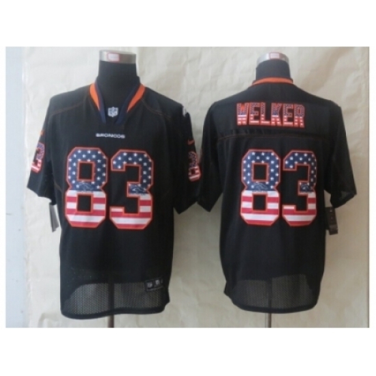 Nike Denver Broncos 83 Wes Welker Black Elite USA Flag Fashion NFL Jersey Nike Denver Broncos 83 Wes Welker Black Elite USA Flag Fashion NFL Jersey