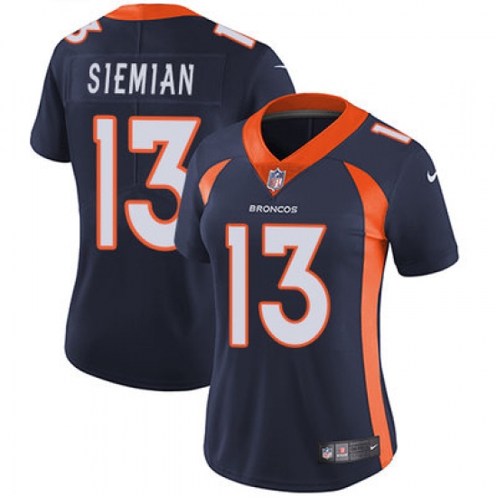 Nike Broncos #13 Trevor Siemian Blue Alternate Womens Stitched NFL Vapor Untouchable Limited Jersey Nike Broncos #13 Trevor Siemian Blue Alternate Womens Stitched NFL Vapor Untouchable Limited Jersey