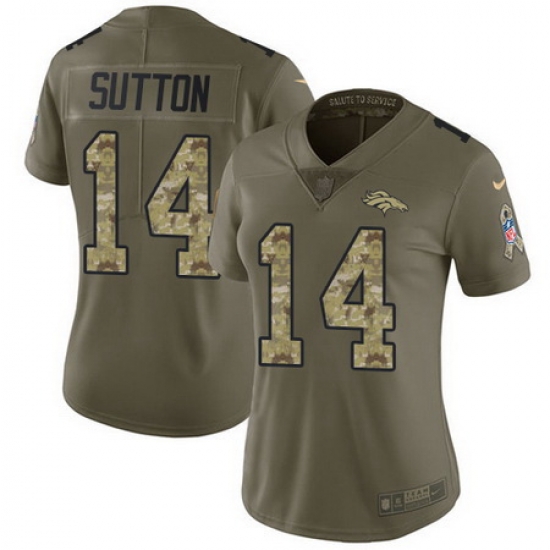 Nike Broncos #14 Courtland Sutton Olive Camo Womens Stitched NFL Limited 2017 Salute to Service Jersey Nike Broncos #14 Courtland Sutton Olive Camo Womens Stitched NFL Limited 2017 Salute to Service Jersey