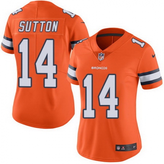 Nike Broncos #14 Courtland Sutton Orange Womens Stitched NFL Limited Rush Jersey Nike Broncos #14 Courtland Sutton Orange Womens Stitched NFL Limited Rush Jersey