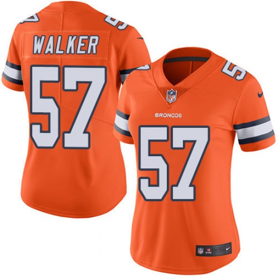 Nike Broncos #57 Demarcus Walker Orange Womens Stitched NFL Limited Rush Jersey Nike Broncos #57 Demarcus Walker Orange Womens Stitched NFL Limited Rush Jersey