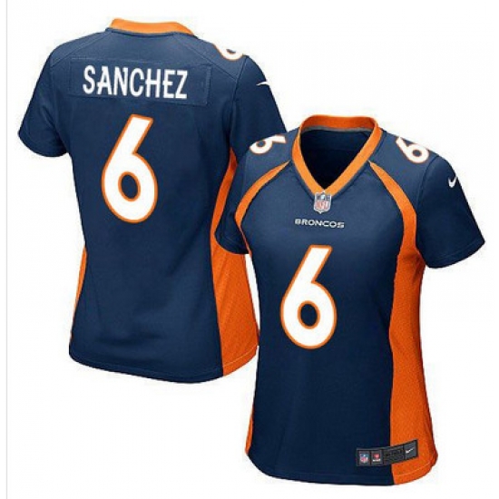 Nike Broncos #6 Mark Sanchez Blue Alternate Womens Stitched NFL New Elite Jersey Nike Broncos #6 Mark Sanchez Blue Alternate Womens Stitched NFL New Elite Jersey