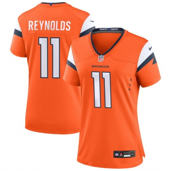 Women Denver Broncos 11 Josh Reynolds Orange 2024 Stitched Jersey Women Denver Broncos 11 Josh Reynolds Orange 2024 Stitched Jersey