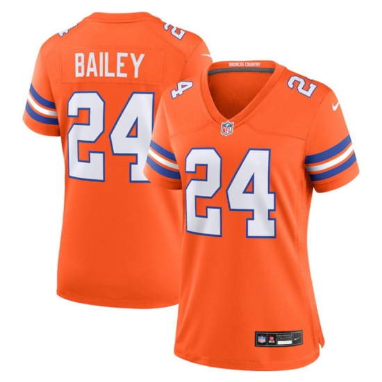 Women Denver Broncos 24 Champ Bailey Orange Mile High Collection 1977 Throwback Stitched Jersey Women Denver Broncos 24 Champ Bailey Orange Mile High Collection 1977 Throwback Stitched Jersey