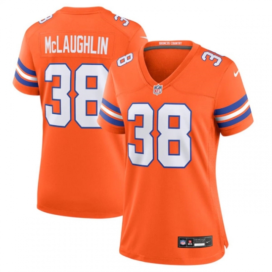 Women Denver Broncos 38 Jaleel McLaughlin Orange Mile High Collection 1977 Throwback Stitched Jersey Women Denver Broncos 38 Jaleel McLaughlin Orange Mile High Collection 1977 Throwback Stitched Jersey
