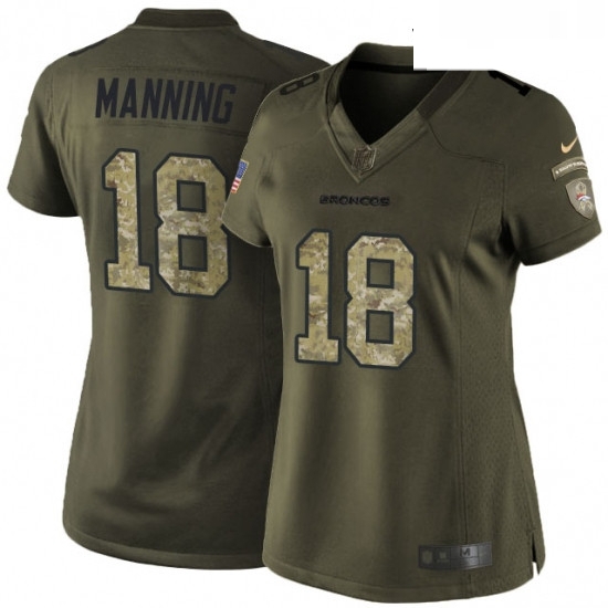 Womens Nike Denver Broncos 18 Peyton Manning Elite Green Salute to Service NFL Jersey Womens Nike Denver Broncos 18 Peyton Manning Elite Green Salute to Service NFL Jersey