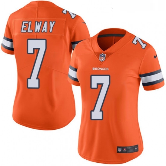 Womens Nike Denver Broncos 7 John Elway Limited Orange Rush Vapor Untouchable NFL Jersey Womens Nike Denver Broncos 7 John Elway Limited Orange Rush Vapor Untouchable NFL Jersey