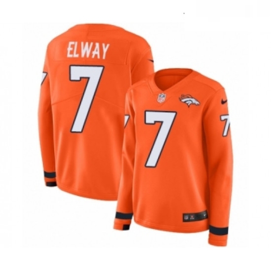 Womens Nike Denver Broncos 7 John Elway Limited Orange Therma Long Sleeve NFL Jersey Womens Nike Denver Broncos 7 John Elway Limited Orange Therma Long Sleeve NFL Jersey