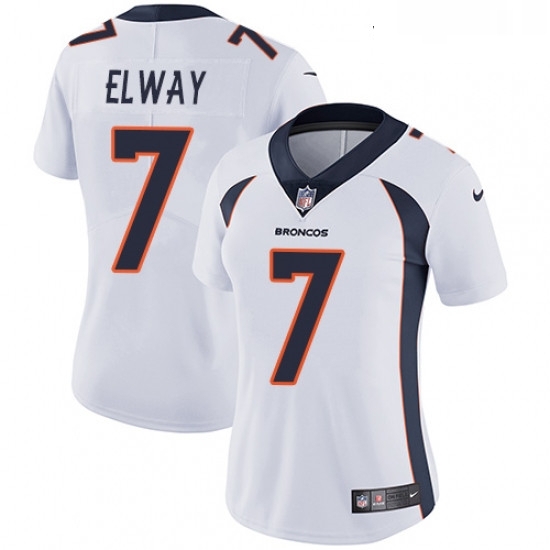 Womens Nike Denver Broncos 7 John Elway White Vapor Untouchable Limited Player NFL Jersey Womens Nike Denver Broncos 7 John Elway White Vapor Untouchable Limited Player NFL Jersey
