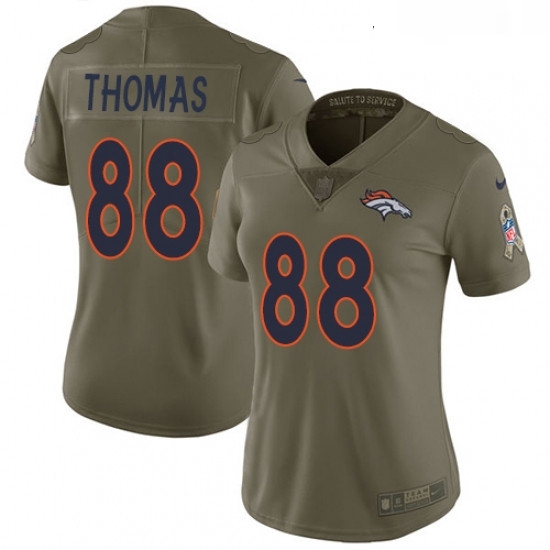 Womens Nike Denver Broncos 88 Demaryius Thomas Limited Olive 2017 Salute to Service NFL Jersey Womens Nike Denver Broncos 88 Demaryius Thomas Limited Olive 2017 Salute to Service NFL Jersey