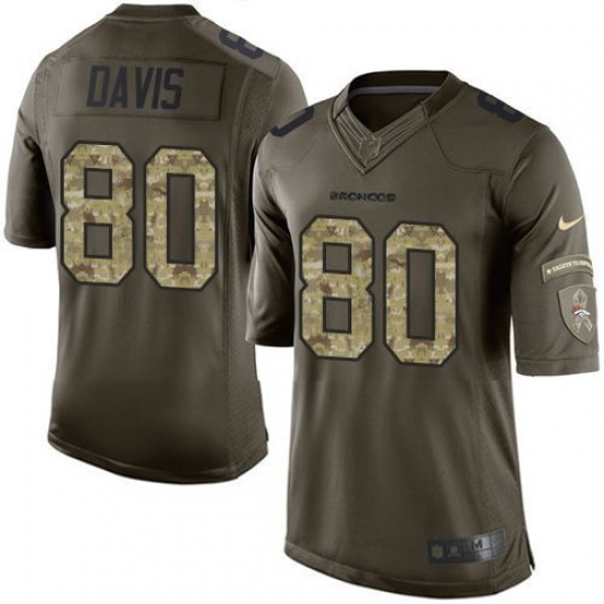 Nike Broncos #80 Vernon Davis Green Youth Stitched NFL Limited Salute to Service Jersey Nike Broncos #80 Vernon Davis Green Youth Stitched NFL Limited Salute to Service Jersey