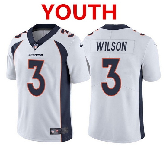 Youth Denver Broncos 3 Russell Wilson White Vapor Untouchable Limited Stitched Jersey Youth Denver Broncos 3 Russell Wilson White Vapor Untouchable Limited Stitched Jersey