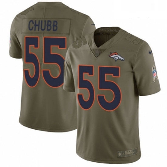 Youth Nike Denver Broncos 55 Bradley Chubb Limited Olive 2017 Salute to Service NFL Jersey Youth Nike Denver Broncos 55 Bradley Chubb Limited Olive 2017 Salute to Service NFL Jersey