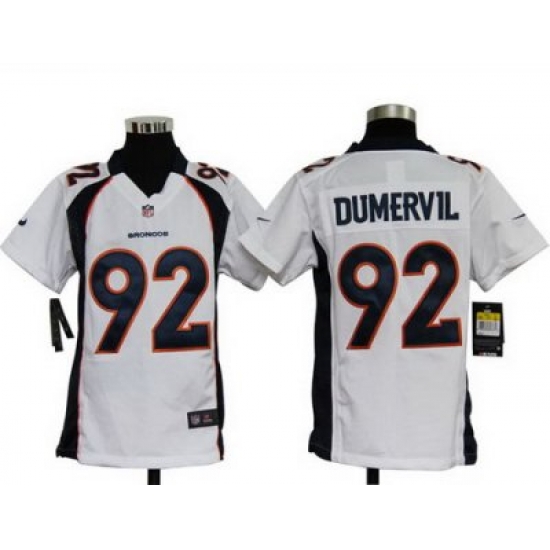 Youth Nike Denver Broncos 92# Elvis Dumervil Game White Color Jersey Youth Nike Denver Broncos 92# Elvis Dumervil Game White Color Jersey
