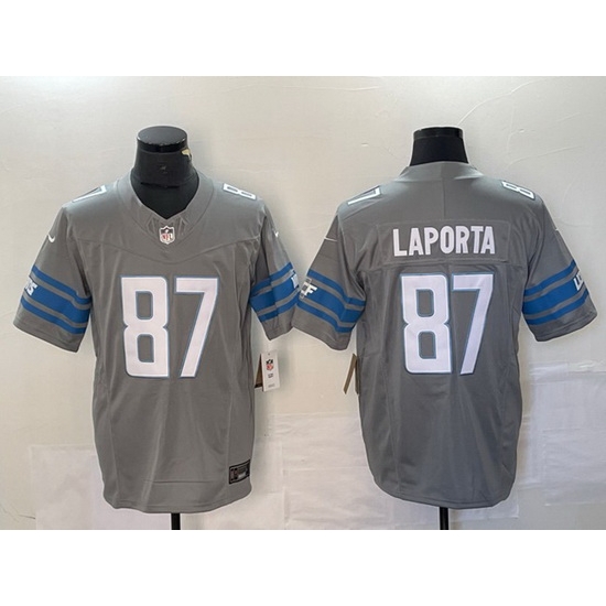 Men Detroit Lions 87 Sam LaPorta Grey 2023 F U S E Vapor Untouchable Limited Stitched Jersey Men Detroit Lions 87 Sam LaPorta Grey 2023 F U S E Vapor Untouchable Limited Stitched Jersey
