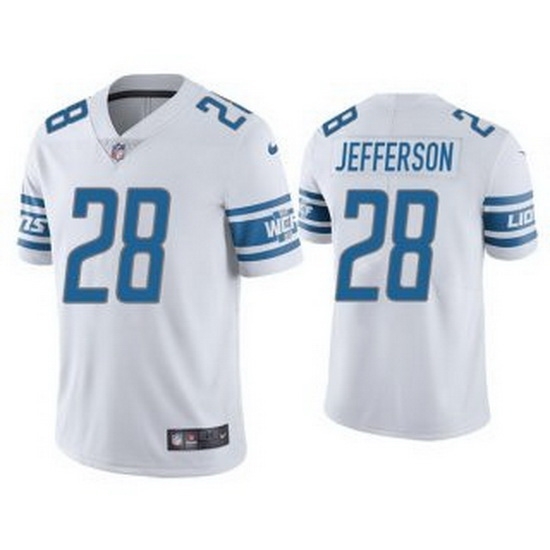 Men White Detroit Lions 28 Jermar Jefferson Vapor Untouchable Limited Stitched Jersey Men White Detroit Lions 28 Jermar Jefferson Vapor Untouchable Limited Stitched Jersey