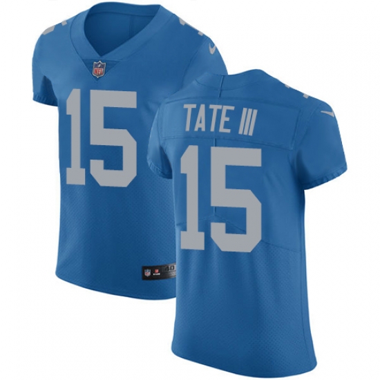 Nike Lions #15 Golden Tate III Blue Throwback Mens Stitched NFL Vapor Untouchable Elite Jersey Nike Lions #15 Golden Tate III Blue Throwback Mens Stitched NFL Vapor Untouchable Elite Jersey
