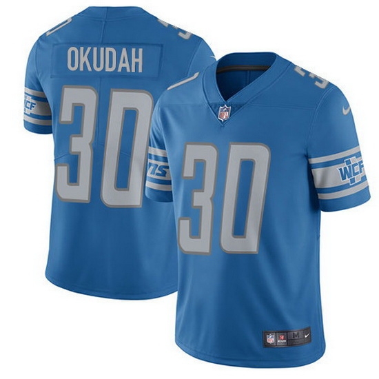 Nike Lions 30 Jeff Okudah Blue Team Color Men Stitched NFL Vapor Untouchable Limited Jersey Nike Lions 30 Jeff Okudah Blue Team Color Men Stitched NFL Vapor Untouchable Limited Jersey