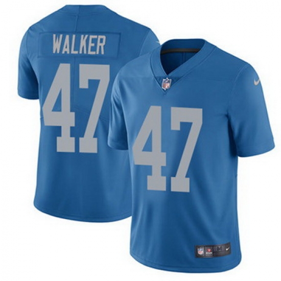 Nike Lions #47 Tracy Walker Blue Throwback Mens Stitched NFL Vapor Untouchable Limited Jersey Nike Lions #47 Tracy Walker Blue Throwback Mens Stitched NFL Vapor Untouchable Limited Jersey