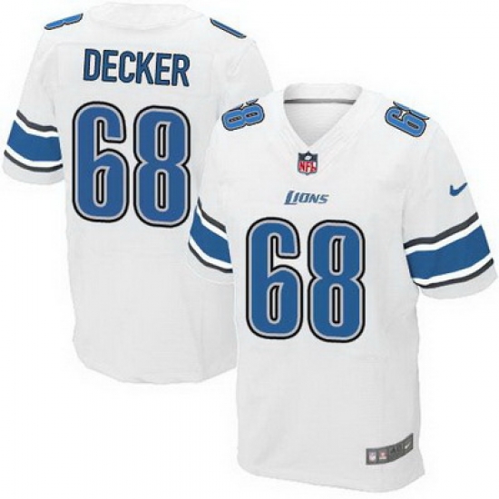 Nike Lions #68 Taylor Decker White Mens Stitched NFL Elite Jersey Nike Lions #68 Taylor Decker White Mens Stitched NFL Elite Jersey