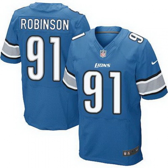 Nike Lions #91 Ashawn Robinson Blue Team Color Mens Stitched NFL Elite Jersey Nike Lions #91 Ashawn Robinson Blue Team Color Mens Stitched NFL Elite Jersey